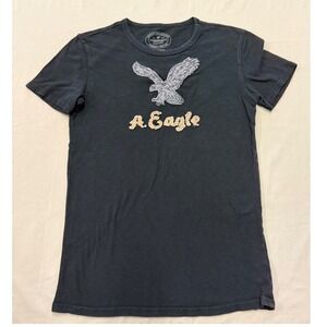 American Eagle Outfitters Mens Athletic Fit T Shirt Eagle Graphic Black XS